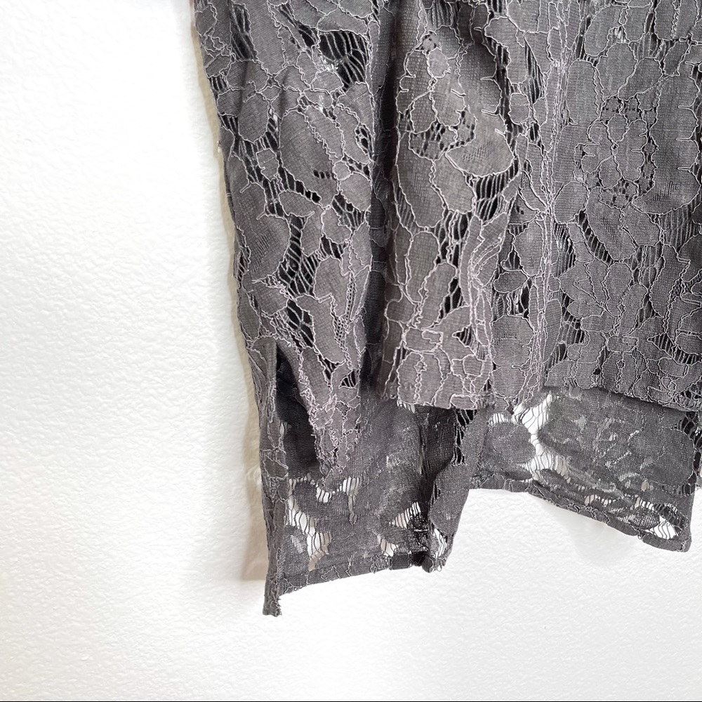 Chaser Gray Lace Racerback Top - Picture 3 of 6